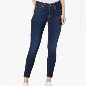 7 For All Mankind Dark Wash Cropped Skinny Size 30